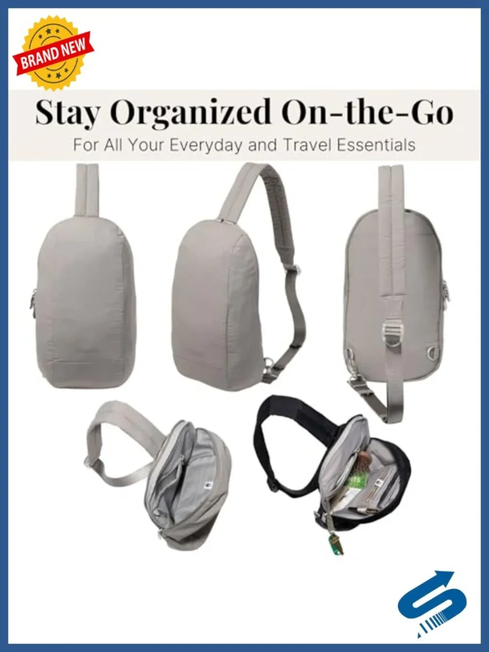 Lightweight Nylon Crossbody Sling Backpack RFID Travel Hands-Free